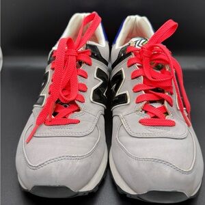 New Balance Gray and Red Athletic Shoes